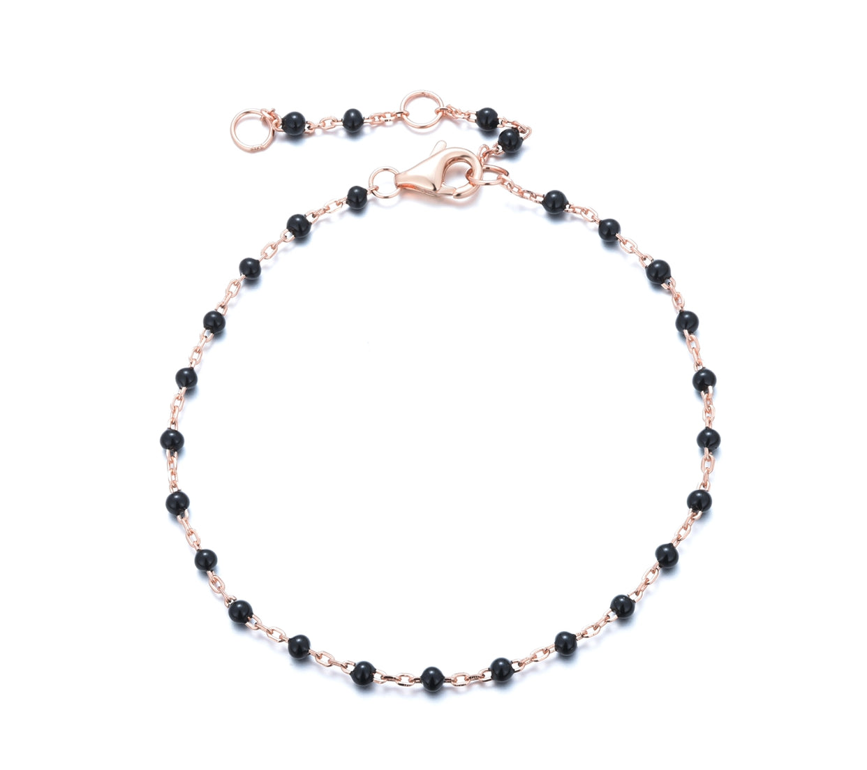 Rose gold and on sale black bead bracelet