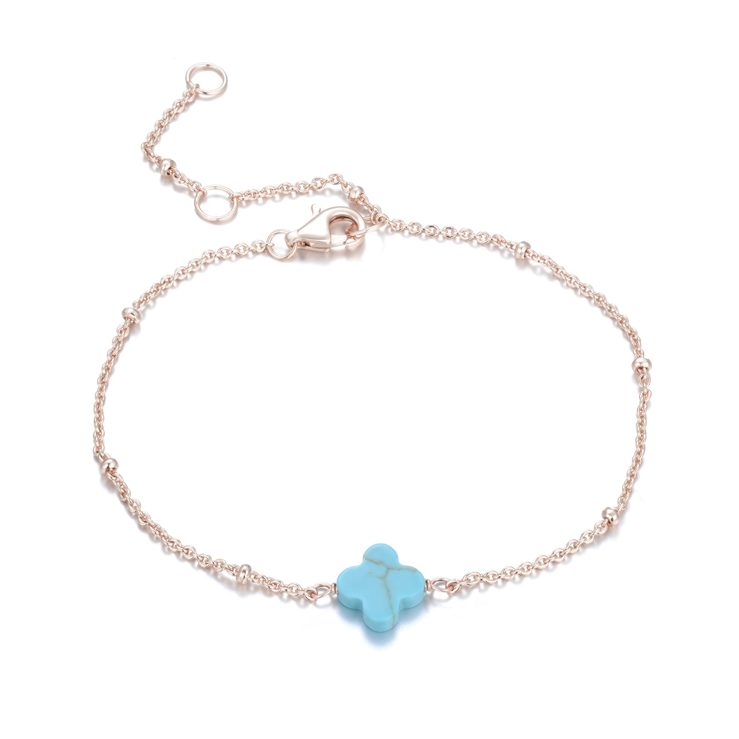 MALANI TURQUOISE CLOVER ROSE GOLD BRACELET