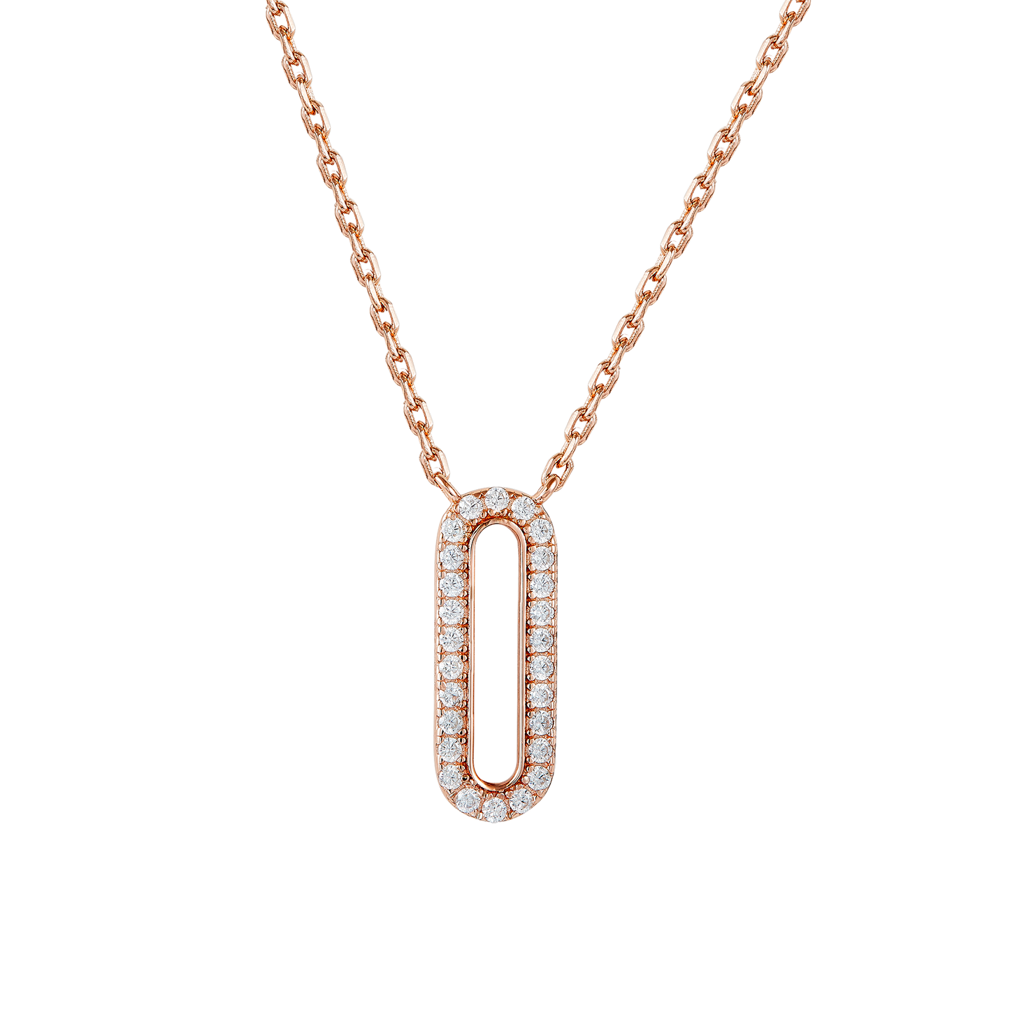 VIVIAN CRYSTAL BAR ROSE GOLD NECKLACE