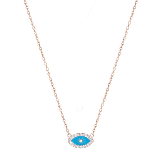 NATALIE MINI EVIL EYE ROSE GOLD NECKLACE