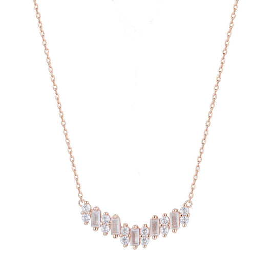 PIA BAGUETTE CRYSTAL ROSE GOLD NECKLACE