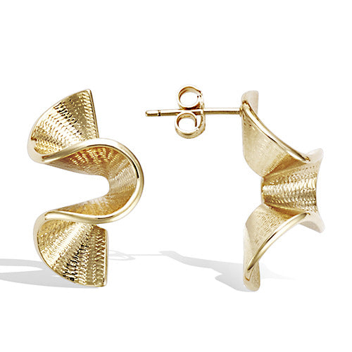 RIBBON GOLD EARRINGS