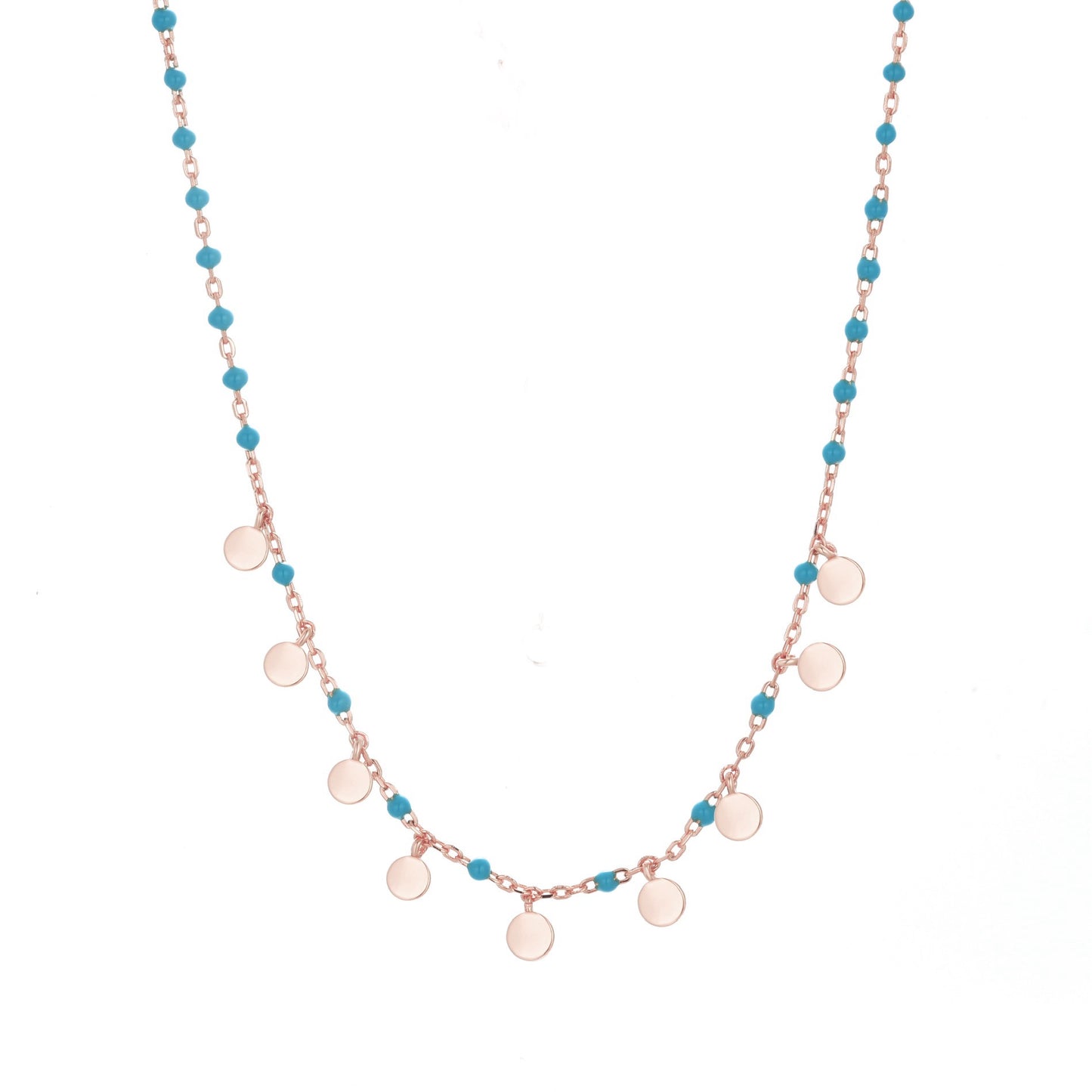 ARIANELLE BOHO MINI DISC ROSE GOLD NECKLACE