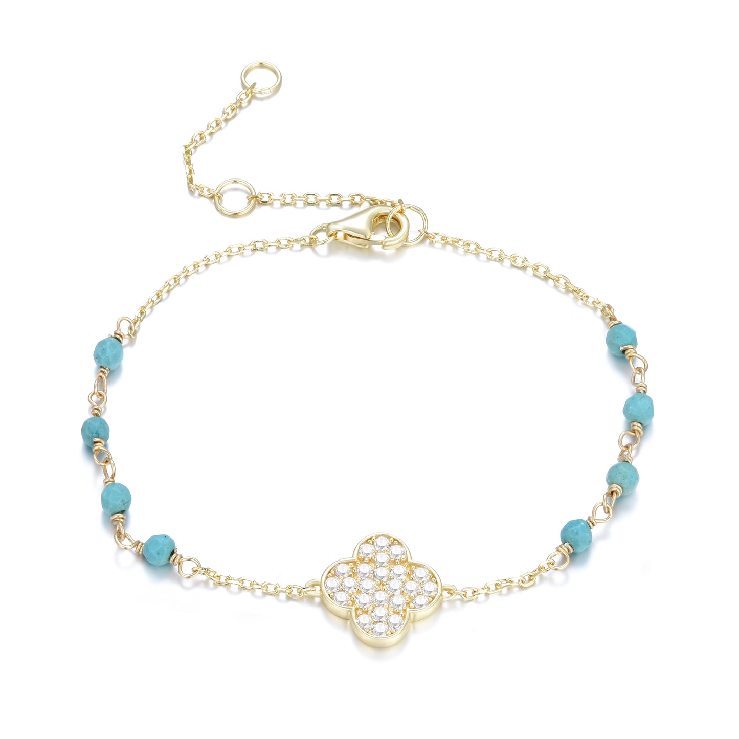 SIERRA TURQUOISE CLOVER GOLD BRACELET