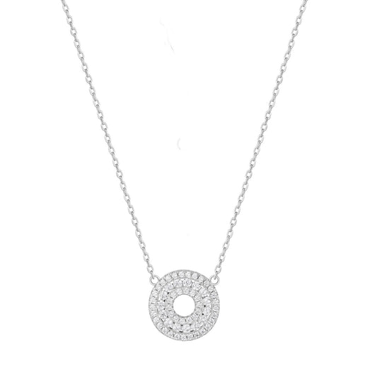 ALORA ROUND CIRCLE OF LIFE SILVER NECKLACE