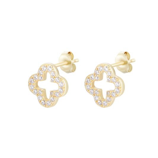 KLARA CLOVER GOLD EAR STUDS