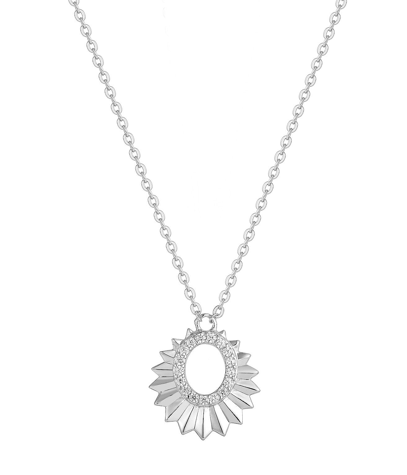 ELENA SUNBURST SILVER NECKLACE