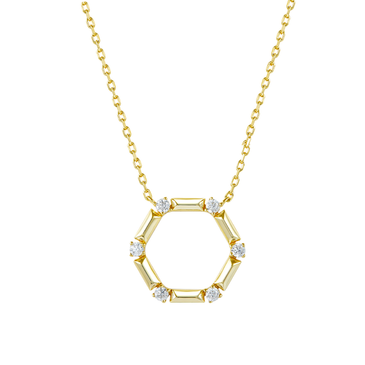 AUBREY HEXAGON GOLD NECKLACE