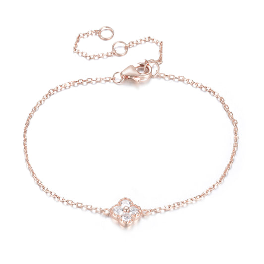 MIA MINI CRYSTAL CLOVER ROSE GOLD BRACELET