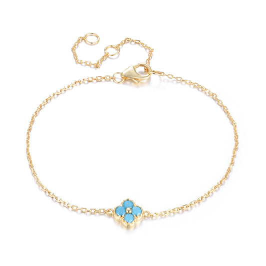 MIA MINI TURQUOISE CLOVER GOLD BRACELET