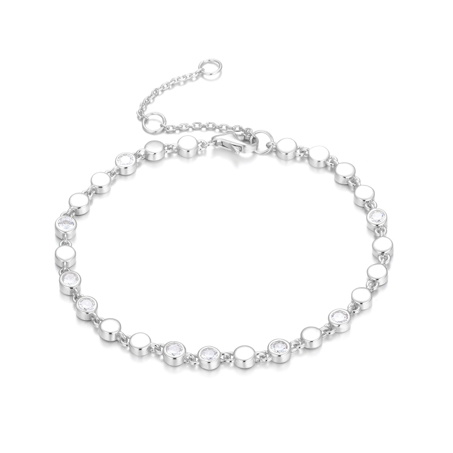 RENEE DISC SILVER BRACELET