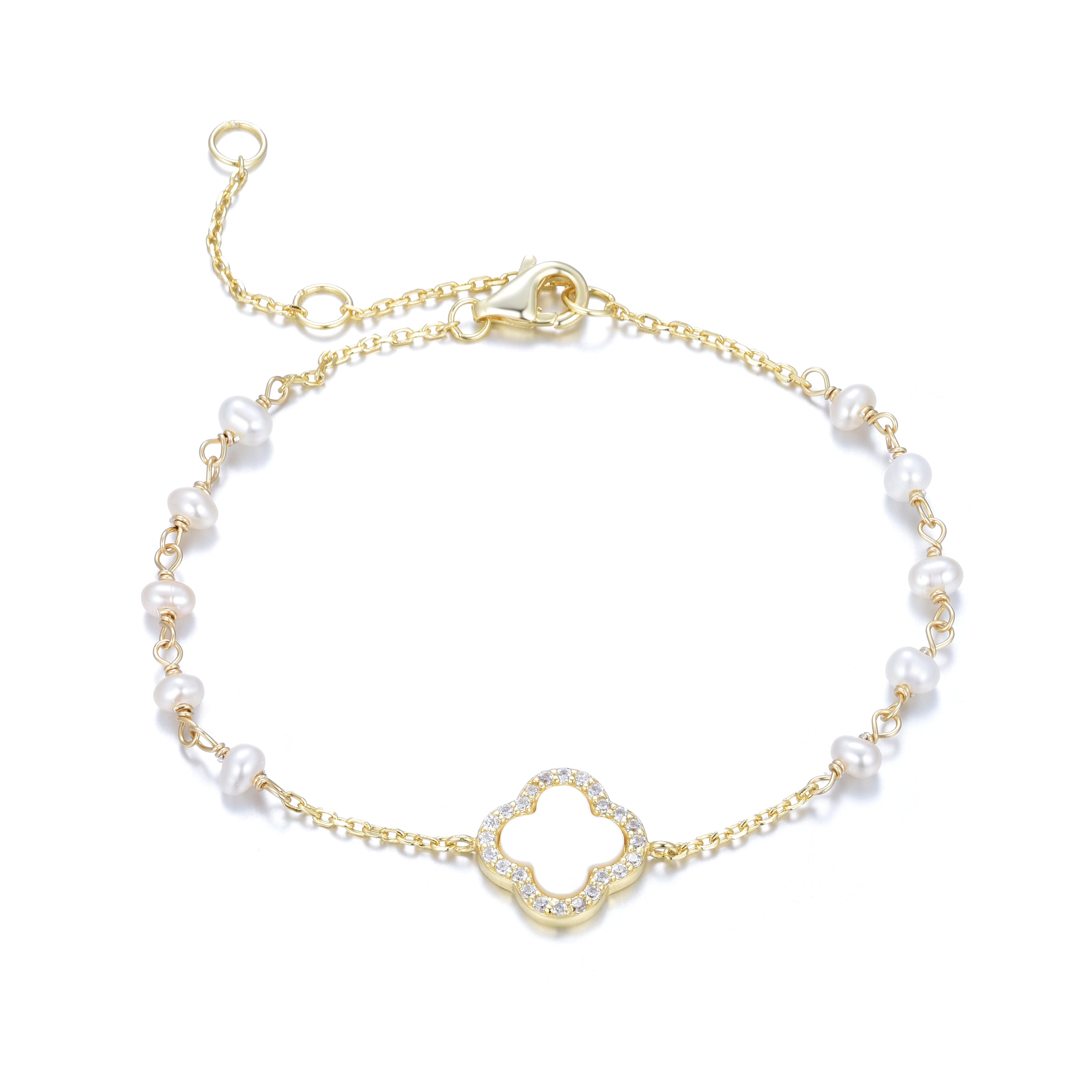 Pearl shop clover bracelet