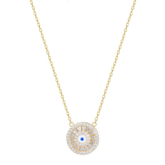 IMANI EVIL EYE BAGUETTE NECKLACE