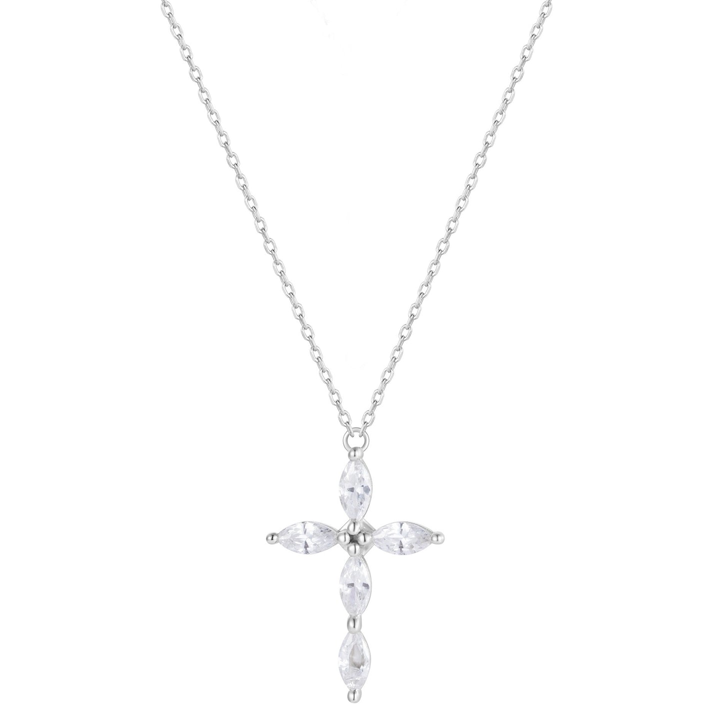 NERIAH CROSS SILVER NECKLACE