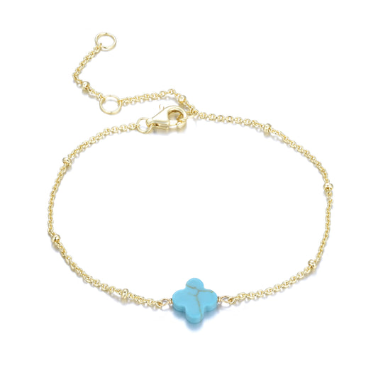 MALANI TURQUOISE CLOVER GOLD BRACELET