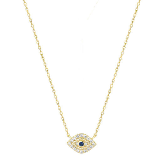 KARINA VINTAGE EVIL EYE GOLD NECKLACE