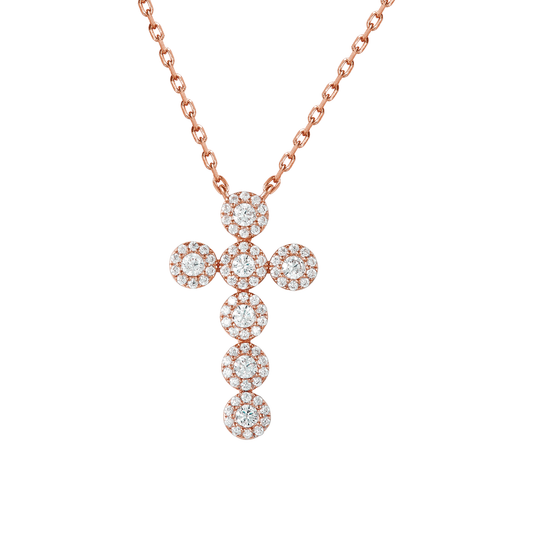 HOPE CRYSTAL CROSS ROSE GOLD NECKLACE