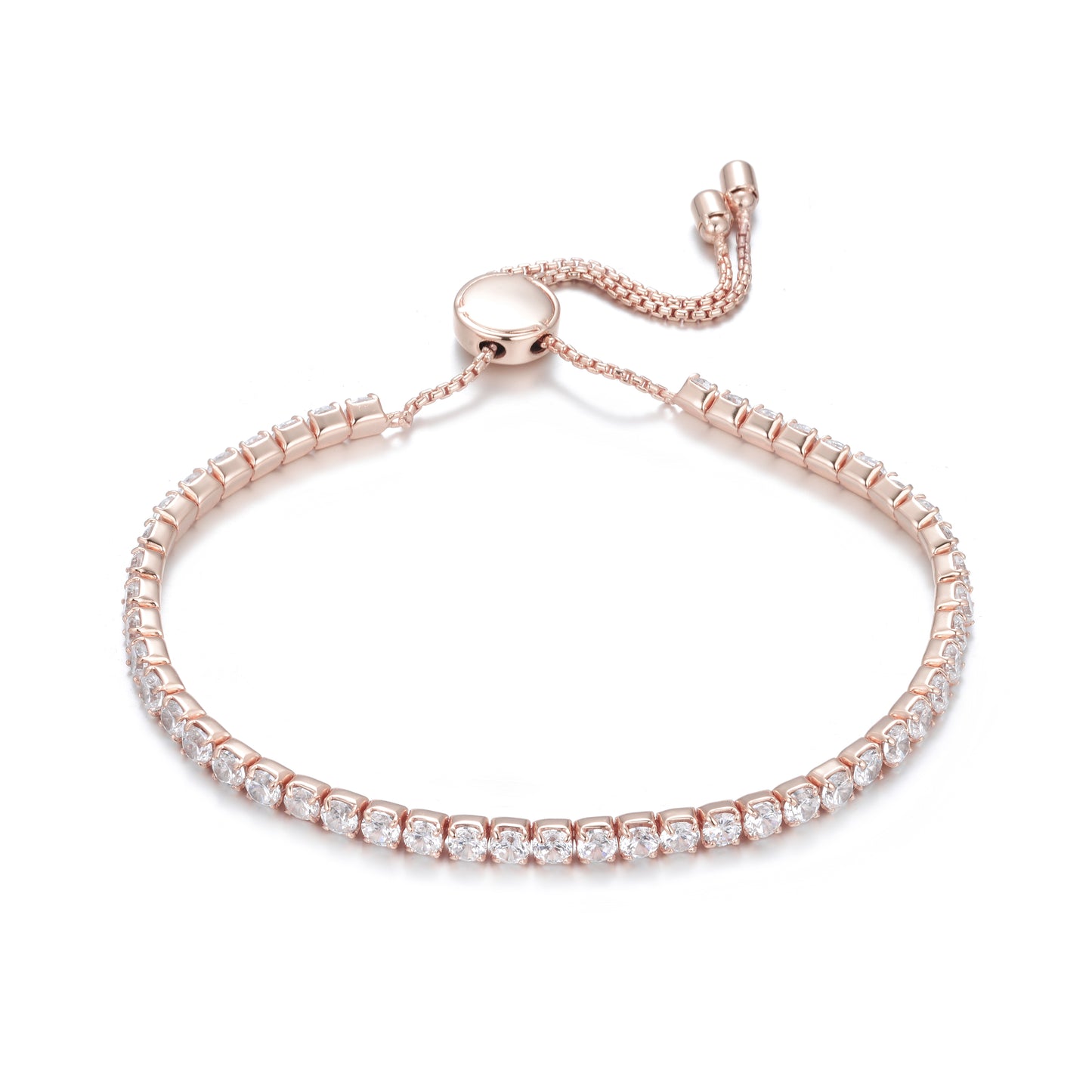 LIZZIE ADJUSTABLE ROSE GOLD TENNIS BRACELET