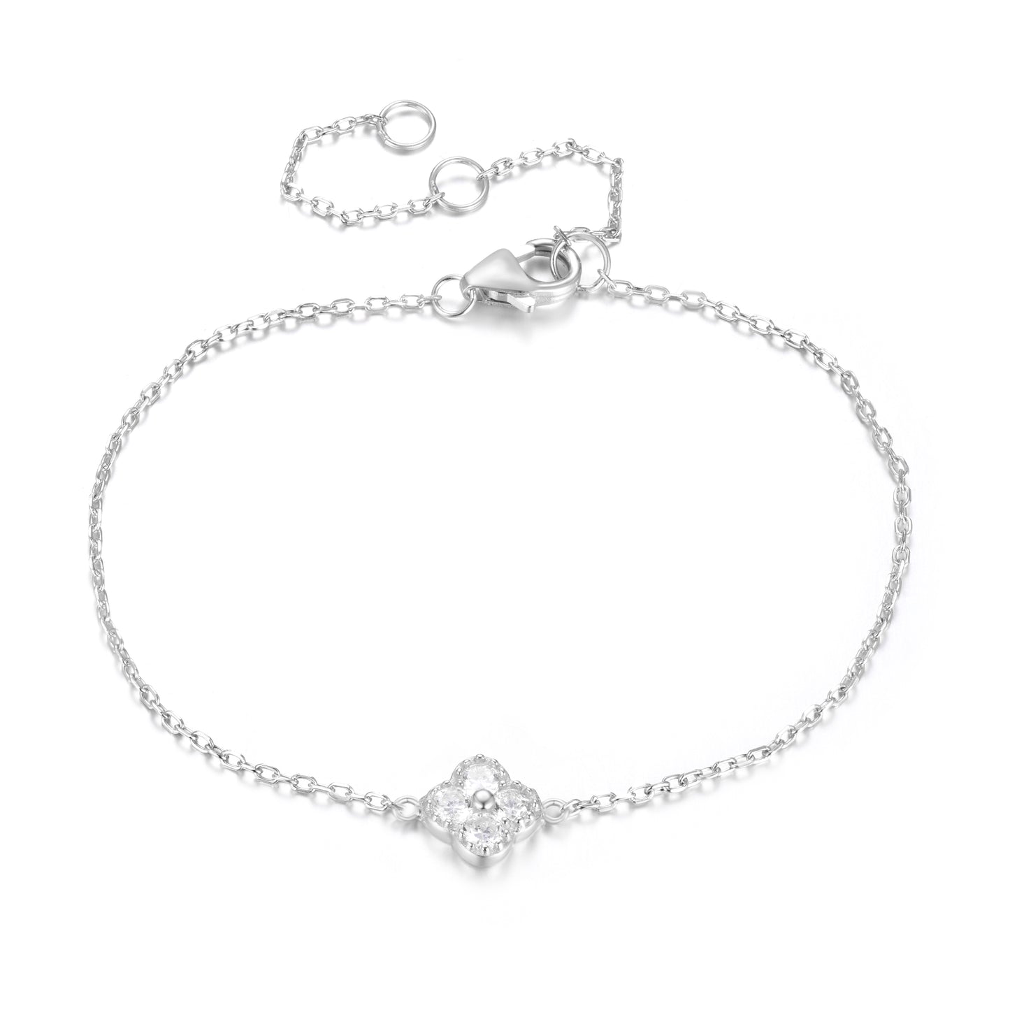 MIA MINI CRYSTAL CLOVER SILVER BRACELET