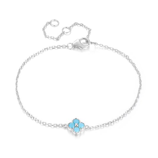 MIA MINI TURQUOISE CLOVER SILVER BRACELET