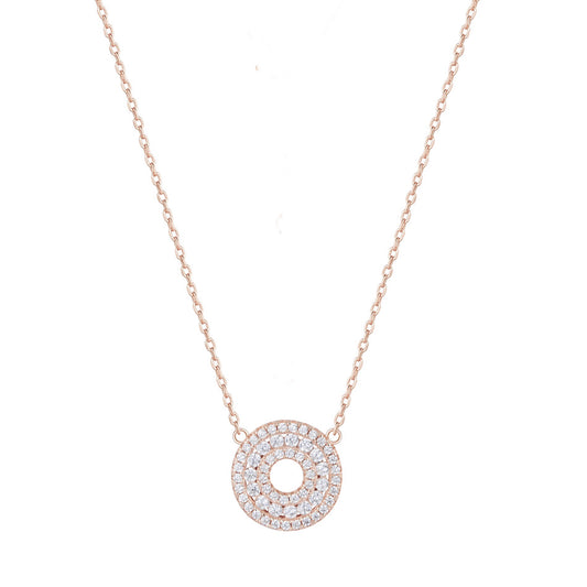 ALORA ROUND CIRCLE OF LIFE ROSE GOLD NECKLACE