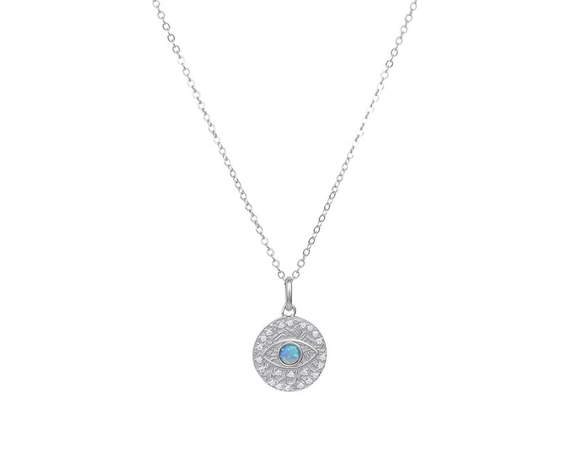 AZTEC VINTAGE EVIL EYE SILVER NECKLACE