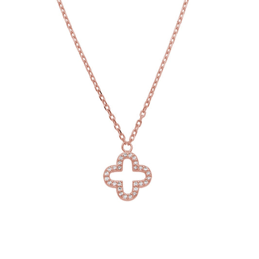 MELINDA CLOVER ROSE GOLD NECKLACE