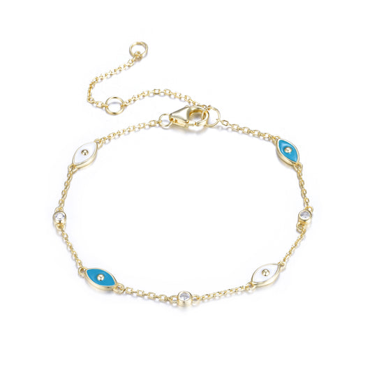 RHEA MINI EVIL EYE GOLD BRACELET