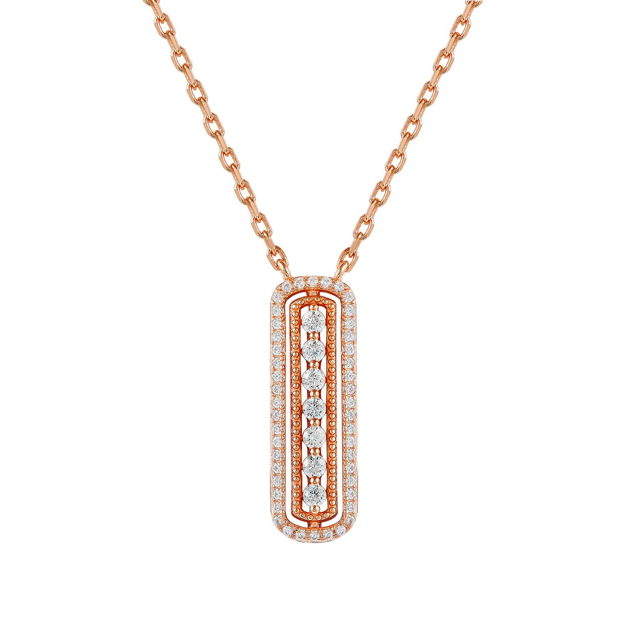 CATHERINE VINTAGE CRYSTAL BAR ROSE GOLD NECKLACE