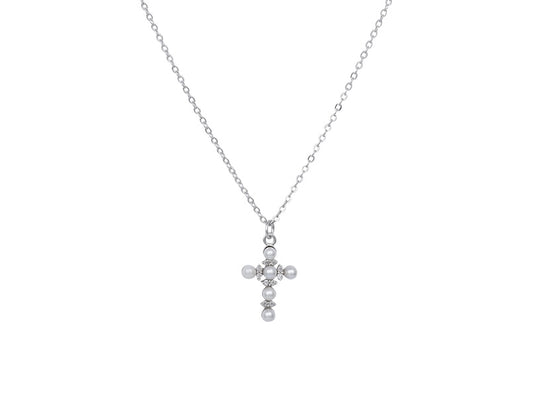 PERLA CROSS STERLING SILVER NECKLACE