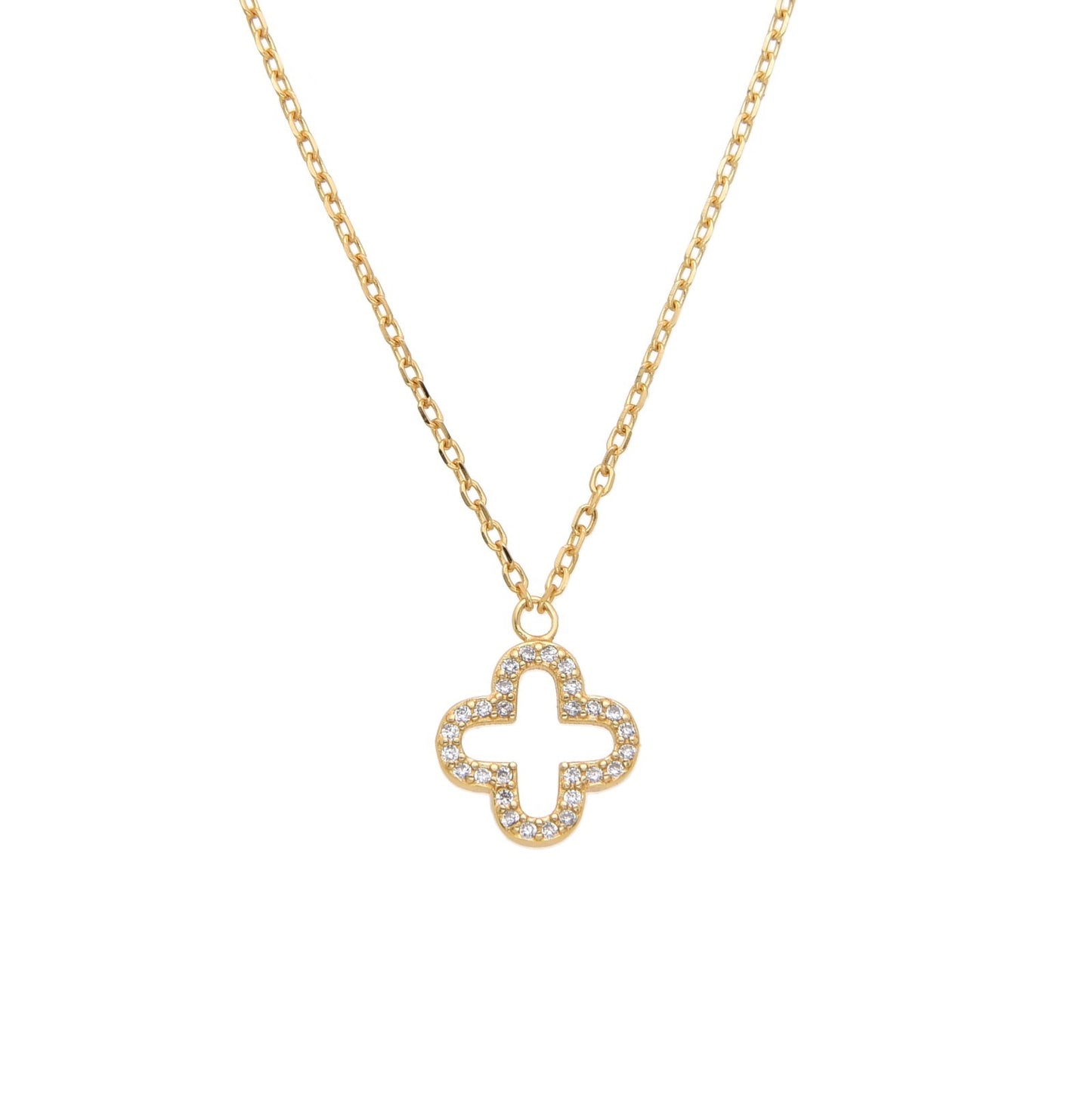 MELINDA CLOVER GOLD NECKLACE