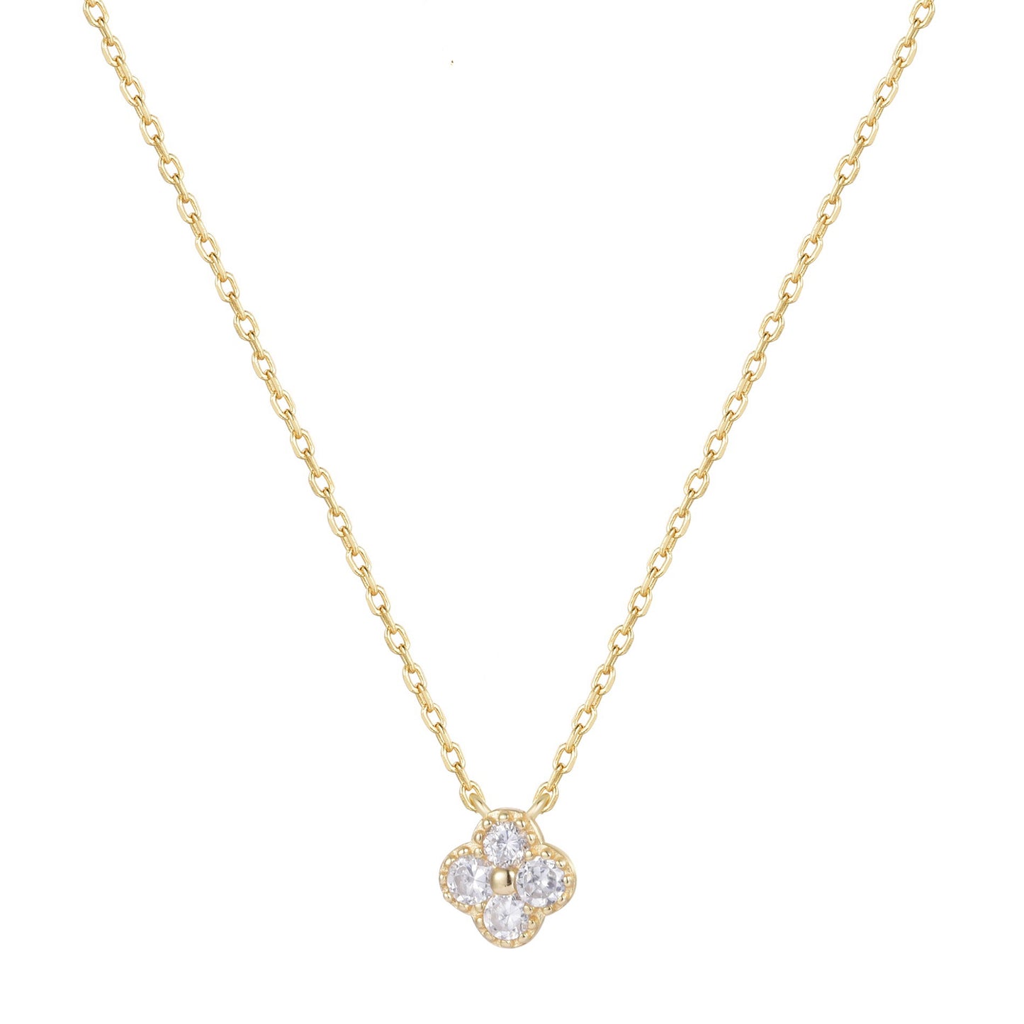 MIA MINI CRYSTAL CLOVER GOLD NECKLACE