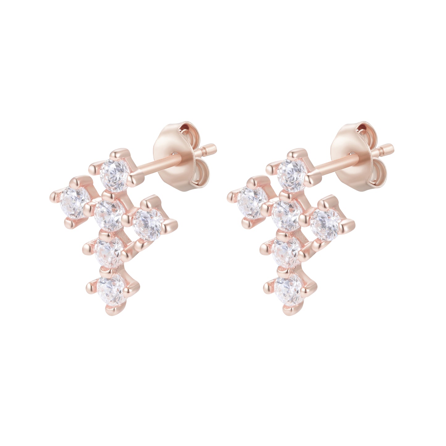 ANISE MINI CROSS ROSE GOLD EARRINGS