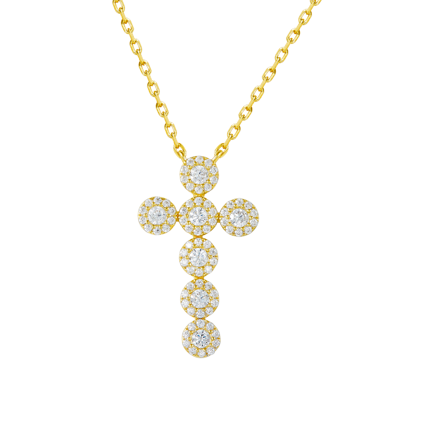 HOPE CRYSTAL CROSS GOLD NECKLACE