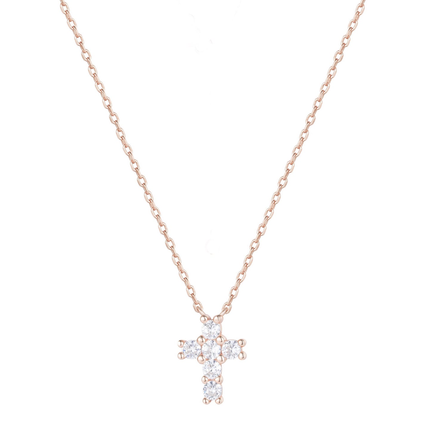 EDEN CRYSTAL CROSS ROSE GOLD NECKLACE