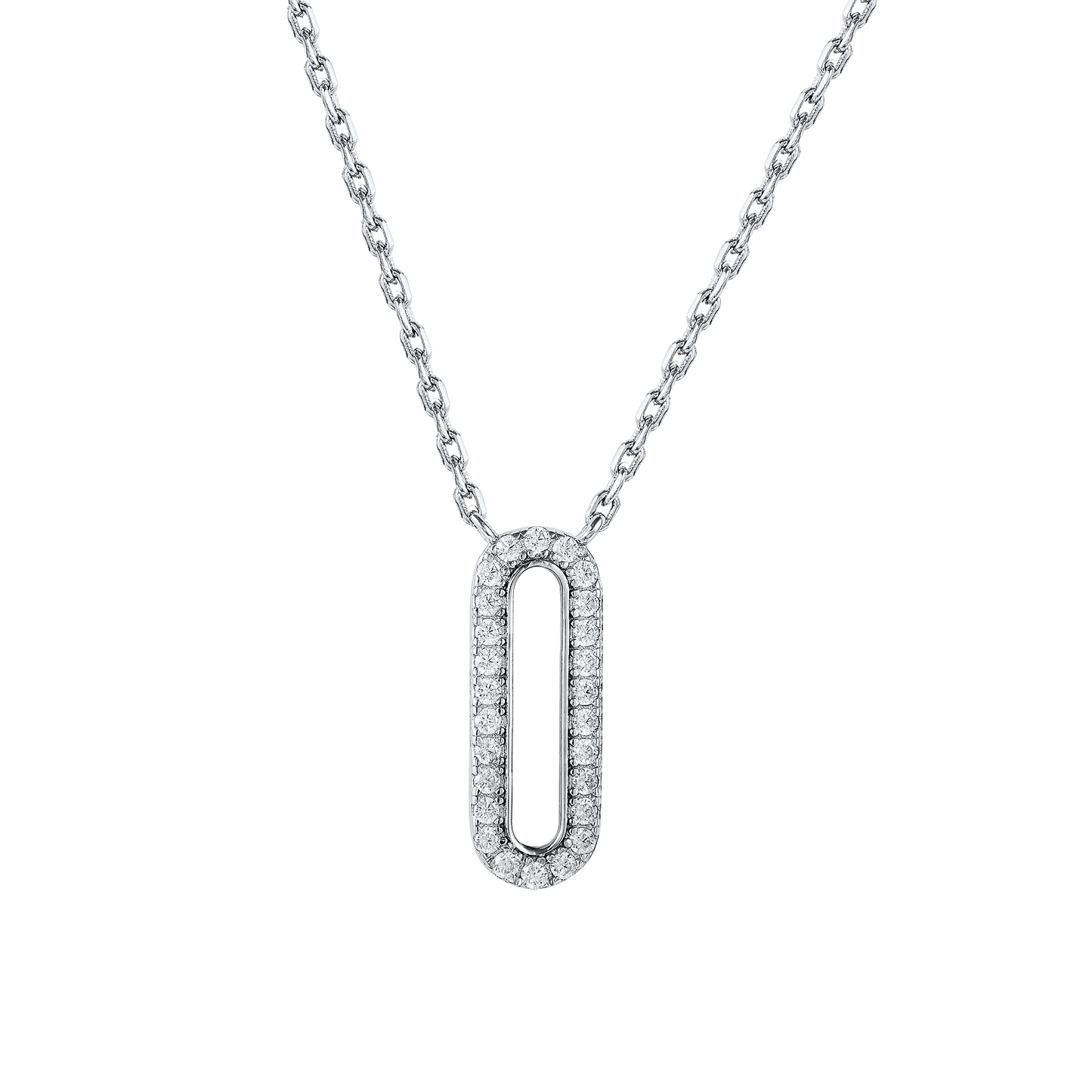 VIVIAN CRYSTAL BAR SILVER NECKLACE