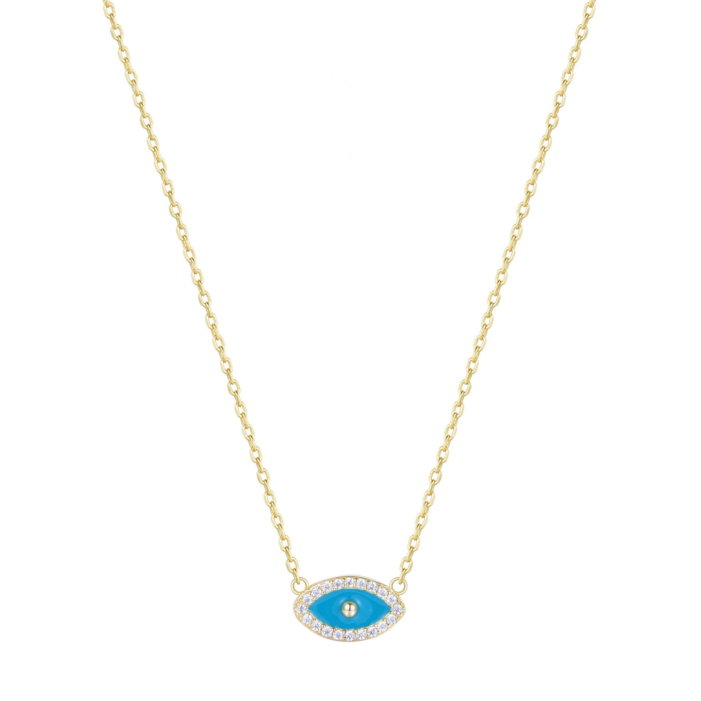 NATALIE MINI EVIL EYE GOLD NECKLACE