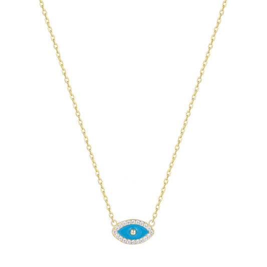 NATALIE MINI EVIL EYE GOLD NECKLACE