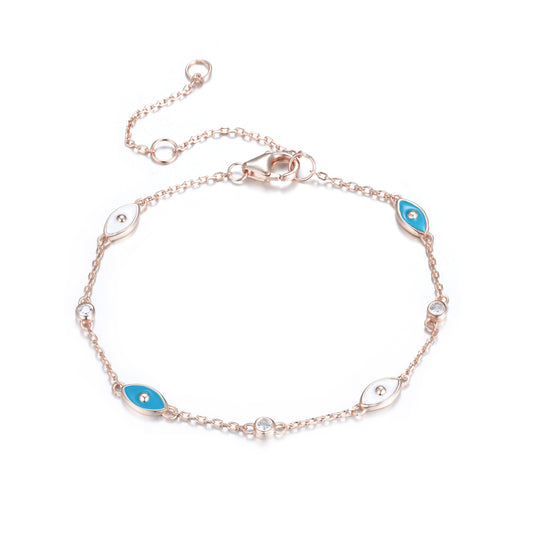 RHEA MINI EVIL EYE ROSE GOLD BRACELET