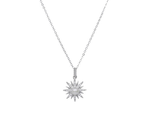 LUMI PEARL STAR STERLING SILVER NECKLACE