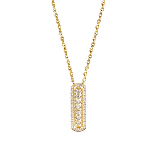 CATHERINE VINTAGE CRYSTAL BAR GOLD NECKLACE