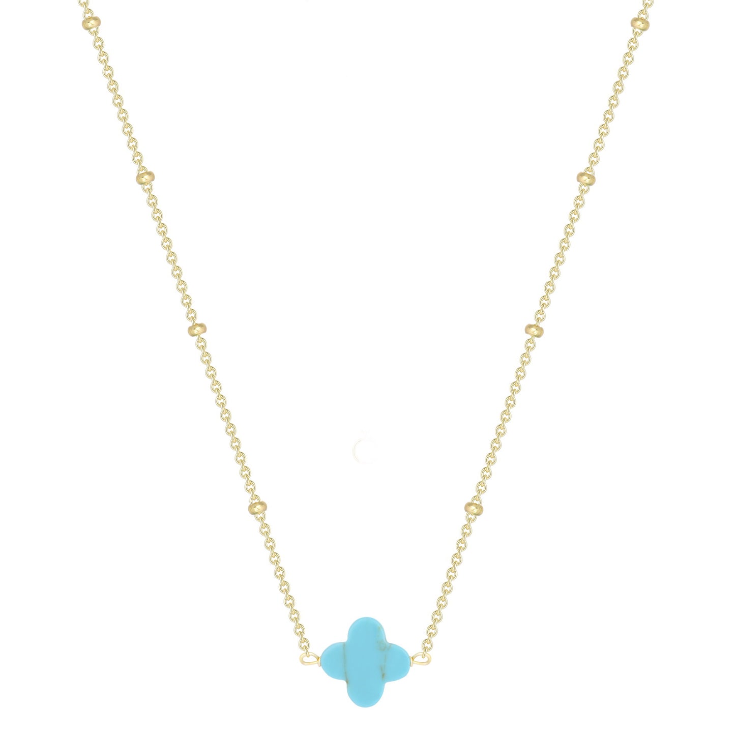 MALANI TURQUOISE CLOVER GOLD NECKLACE