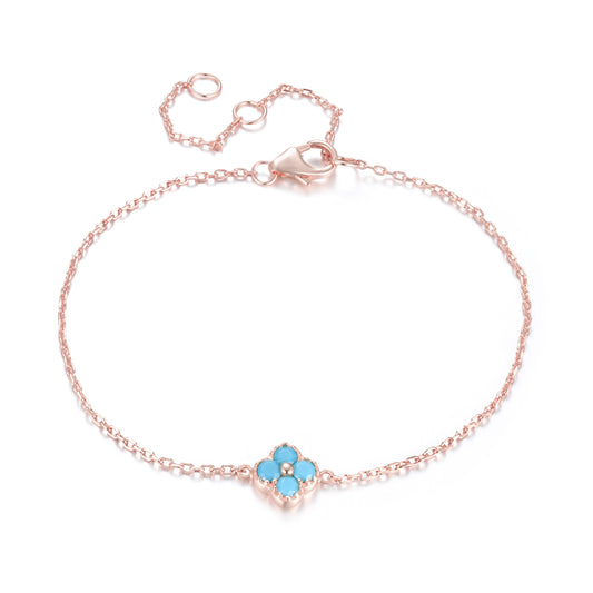 MIA MINI TURQUOISE CLOVER ROSE GOLD BRACELET