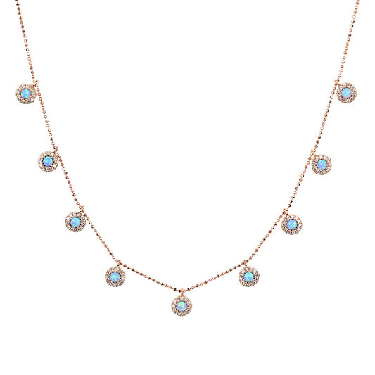 SAMARIA OPAL DROPLET ROSE GOLD NECKLACE