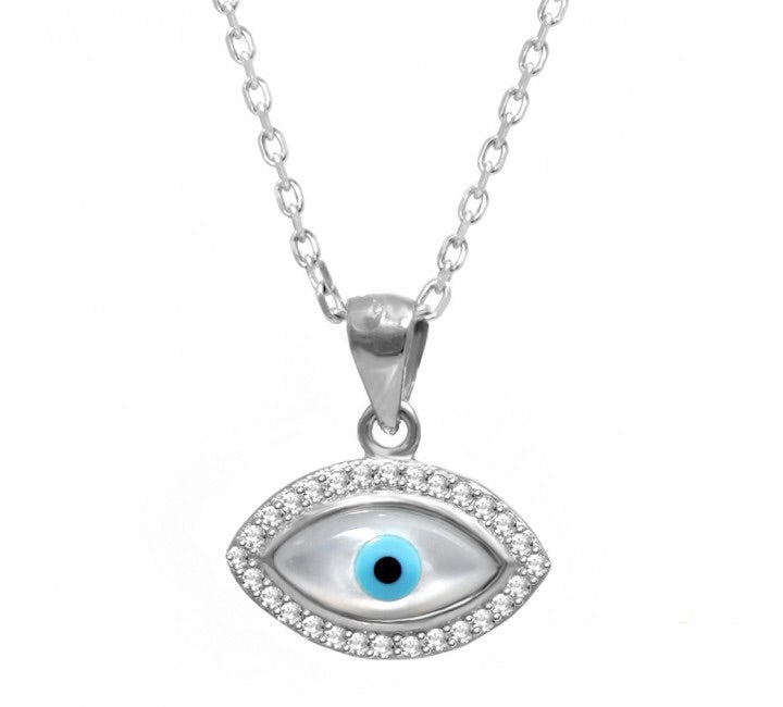 Pearl evil store eye necklace