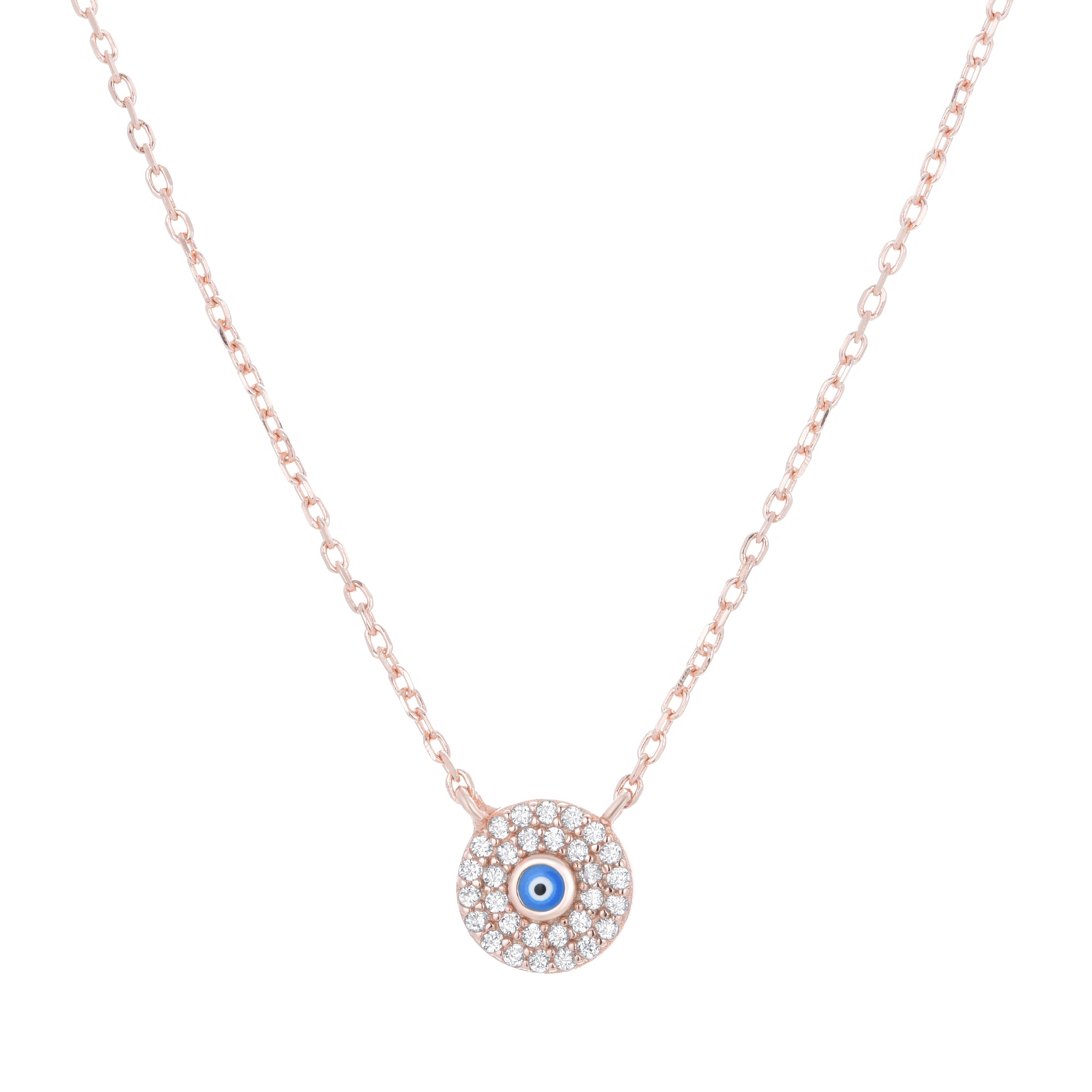 Rose gold deals evil eye necklace